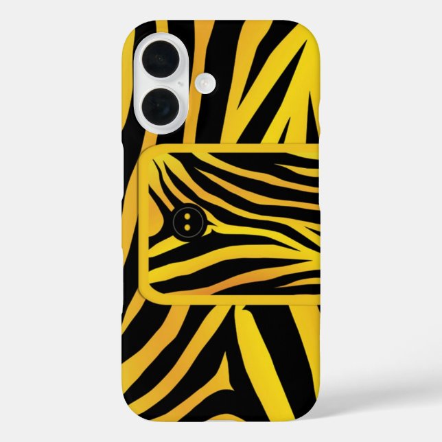 Funda iPhone 16 Tiras de tigre de cebra (Reverso )