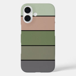 Funda iPhone 16 Tiras púrpura de la cáscara de nuez de pistacho