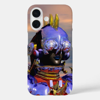 Funda iPhone 16 TITAN CYBORG PORTRAIT Ciencia Ficción Azul ,Scifi