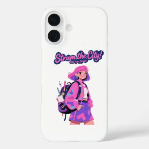 Funda iPhone 16 ¡Toca la Ciudad! ¡Desata Tu Poder! – Arte Rosa Ten