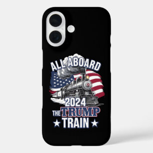 Funda iPhone 16 Todos a bordo del tren de Trump Trump 2024 Patriót