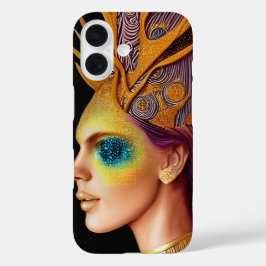 Funda iPhone 16 Todos esos Purpurinas - Retrato de diosa cósmica