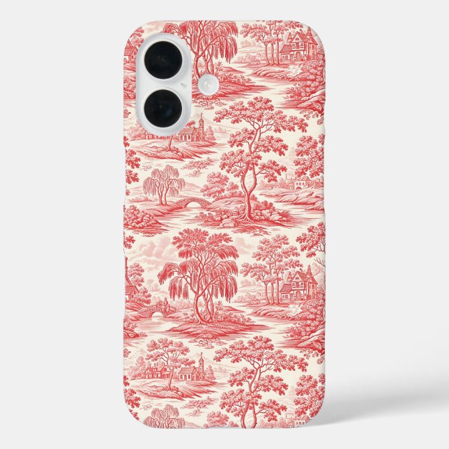 Funda iPhone 16 Toile Rojo Pastoral (Reverso )