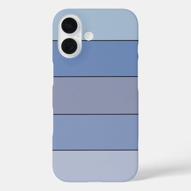 Funda iPhone 16 Tonos Azules Y Grises En Papel Acuático (Reverso )