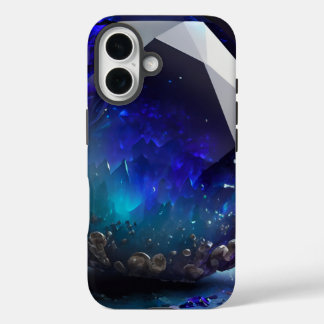 Funda iPhone 16 Topacio Azul inspirado en el zafiro de Birthstone 