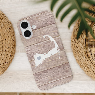 Funda iPhone 16 Toque de madera rústica de silueta de casta de Cab