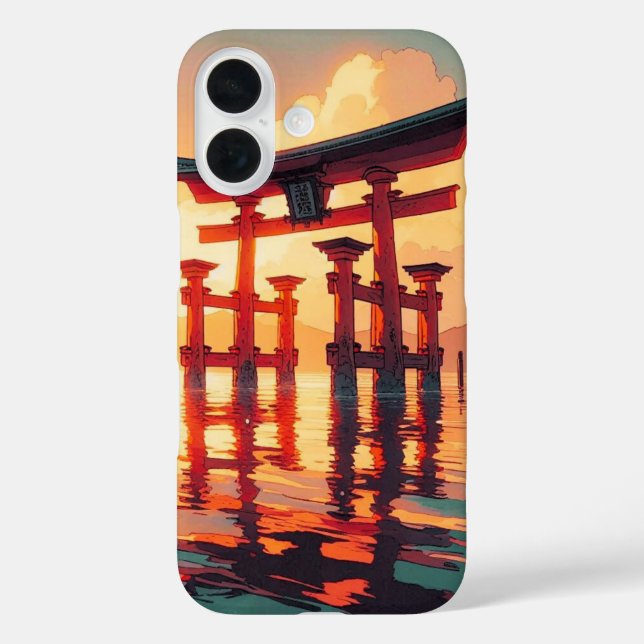 Funda iPhone 16 Torii de la luz creciente (Reverso )