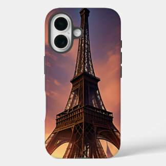 Funda iPhone 16 Torre Eiffel de noche