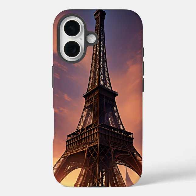 Funda iPhone 16 Torre Eiffel de noche (Reverso )