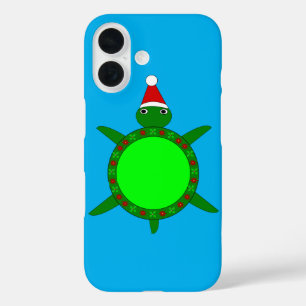 Funda iPhone 16 Tortuga de Navidades cortos con caparazón de flore