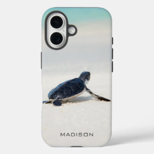 Funda iPhone 16 Tortuga Marina Personalizada Playa Foto Nombre