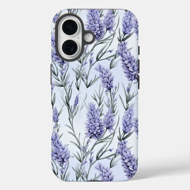 Funda iPhone 16 Tos de lavanda elegante (Reverso )