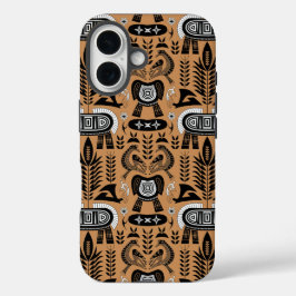 Funda iPhone 16 Tótem del patrimonio cultural - Patrón de animales
