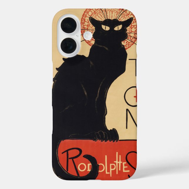 Funda iPhone 16 Tournee du Chat Noir Vintage Black Cat Art Nouveau (Reverso )