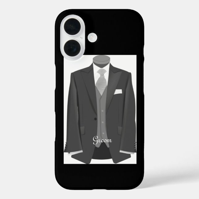 Funda iPhone 16 Traje de novio esmoquin de boda  (Reverso )