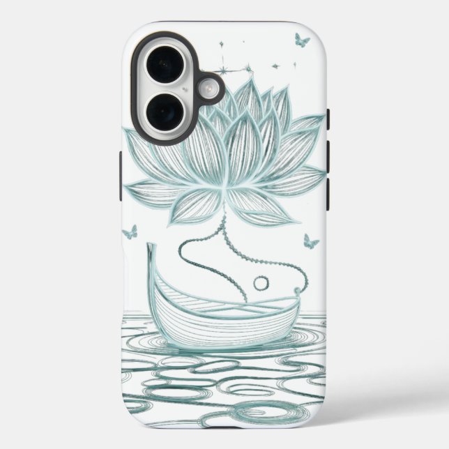 Funda iPhone 16 Tranquil Lotus & Om - Inspirado en Zen (Reverso )
