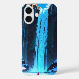 Funda iPhone 16 Tranquilidad de cascada de invierno