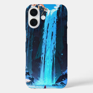 Funda iPhone 16 Tranquilidad de cascada de invierno