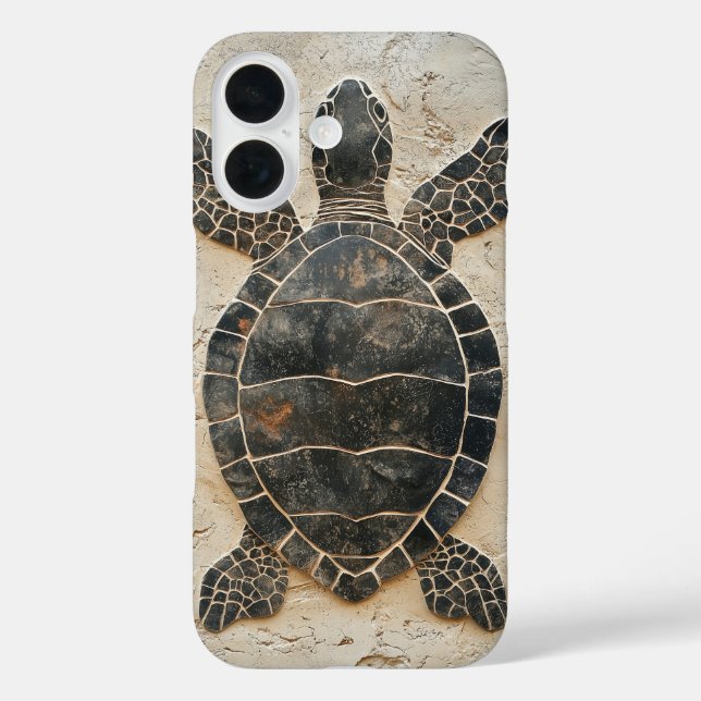Funda iPhone 16 Tranquilo viaje de tortuga (Reverso )