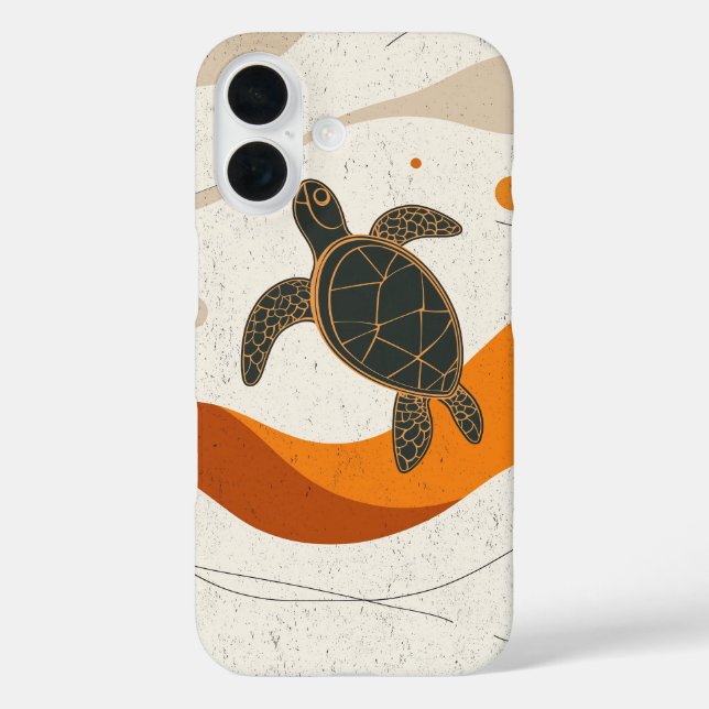 Funda iPhone 16 Tranquilo viaje de tortuga (Reverso )