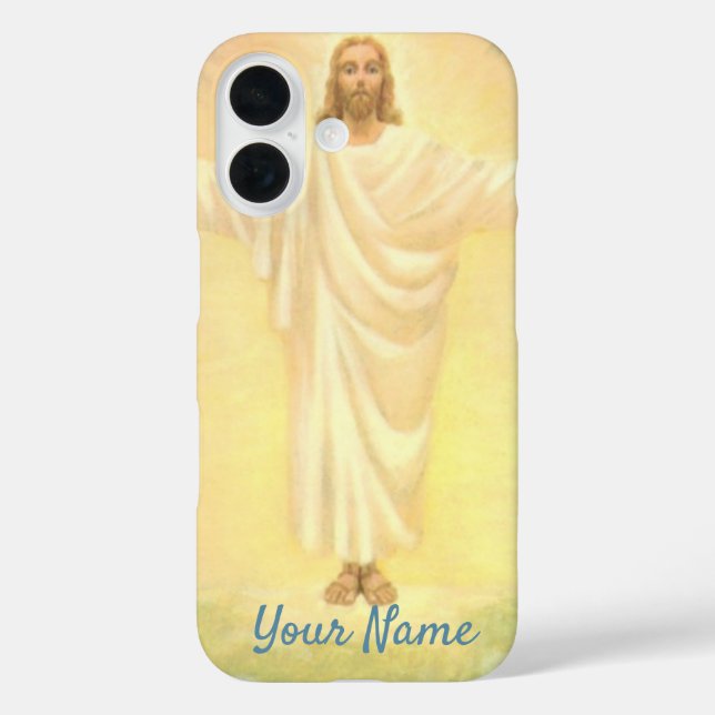 Funda iPhone 16 Transfiguración de Jesucristo, religión vintage (Reverso )