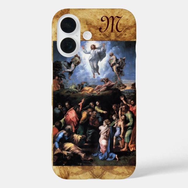 Funda iPhone 16 TRANSFIGURACIÓN DEL monograma JESUS (Reverso )