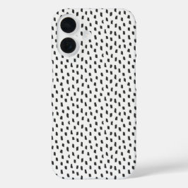 Funda iPhone 16 Trazos de pincel neutros elegantes modernos blanco