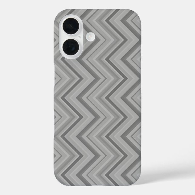 Funda iPhone 16 Trazos grises zigzag (Reverso )