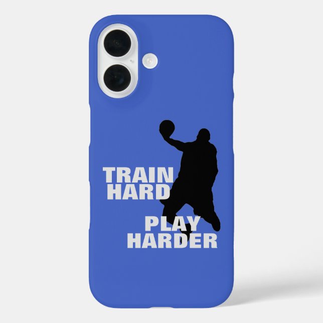 Funda iPhone 16 Tren juego duro más duro básquet camiseta (Reverso )