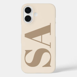Funda iPhone 16 trendy Antique White with Monogram Case-Mate
