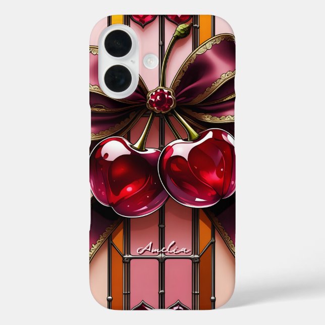 Funda iPhone 16 Trendy & Girly Bow Sained Glerry (Reverso )