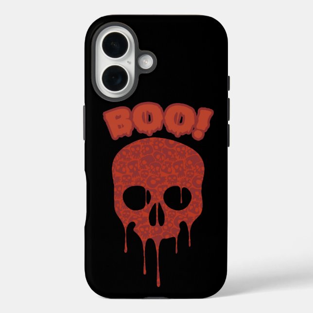 Funda iPhone 16 Trendy Halloween Spooky Boo Skull (Reverso )