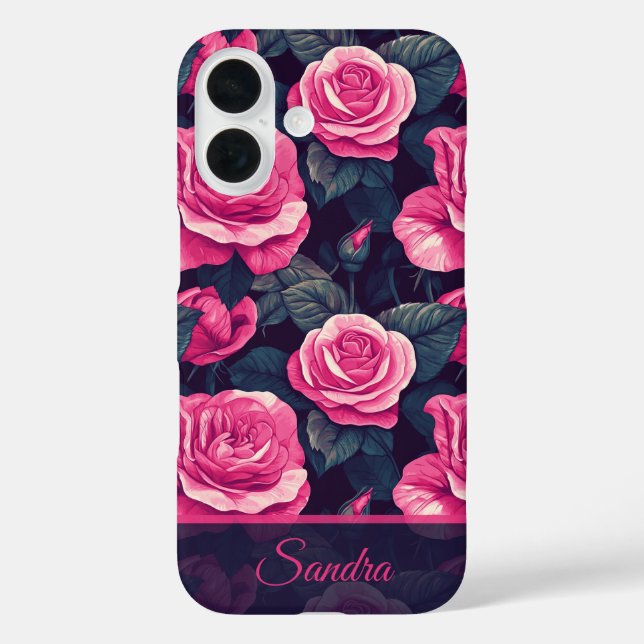 Funda iPhone 16 Trendy Wedding Favors Rose Name (Reverso )
