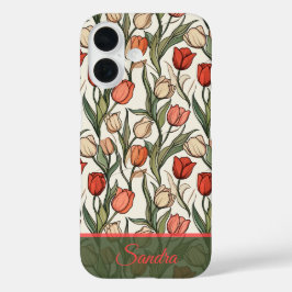 Funda iPhone 16 Trendy Wedding Favors Tulip Floral Custom