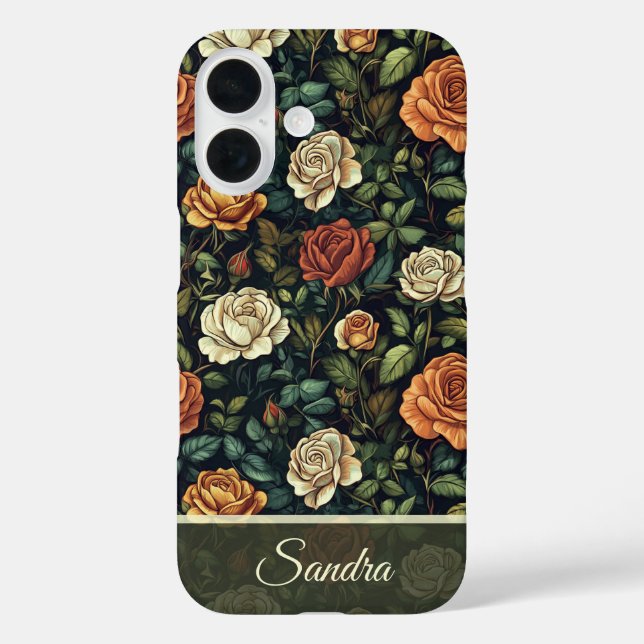 Funda iPhone 16 Trendy Wedding Gift Rose Floral Custom (Reverso )