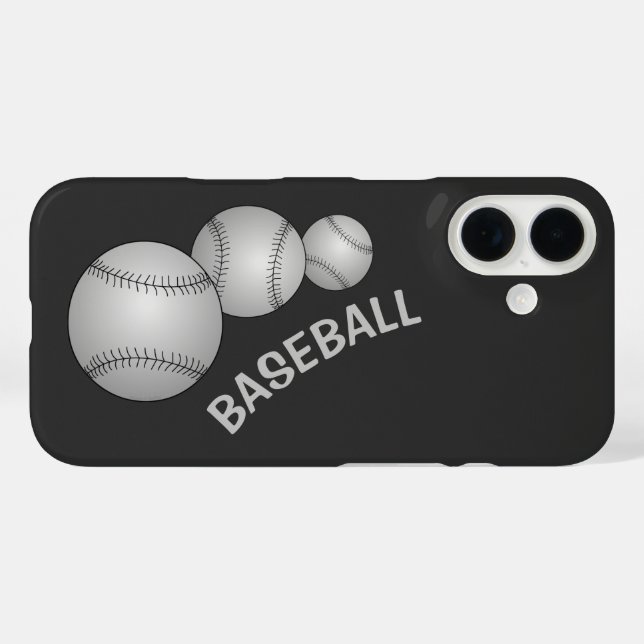Funda iPhone 16 Tres Baseballs (Reverso (Horizontal))