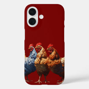 Funda iPhone 16 Tres gallinas francesas Fe Esperanza Caridad Corta
