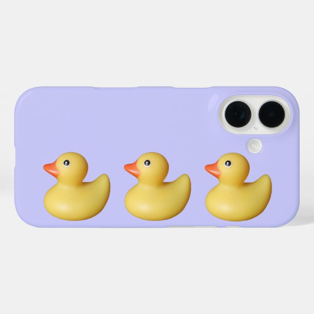 Funda iPhone 16 Tres patos amarillos en fila (Reverso (Horizontal))