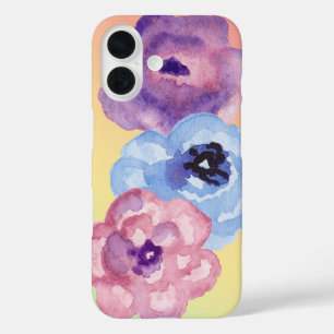 Funda iPhone 16 Tres Rosas de acuarela en gradiente Pastel