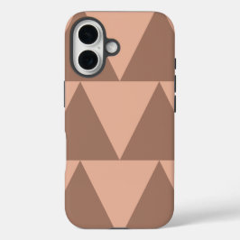 Funda iPhone 16 Triángulos geométricos grandes Mocha Mousse Dusty 