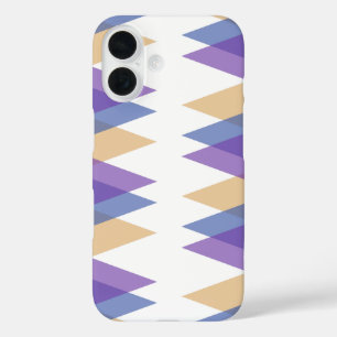 Funda iPhone 16 Triángulos púrpura, azul y amarillo