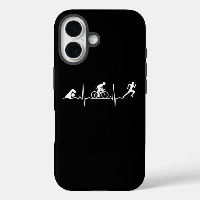 Funda iPhone 16 Triatlón - Latido del triatlón (Reverso )