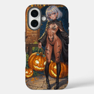 Funda iPhone 16 Trick o Treater, valiente Chica de disfraces de Ha