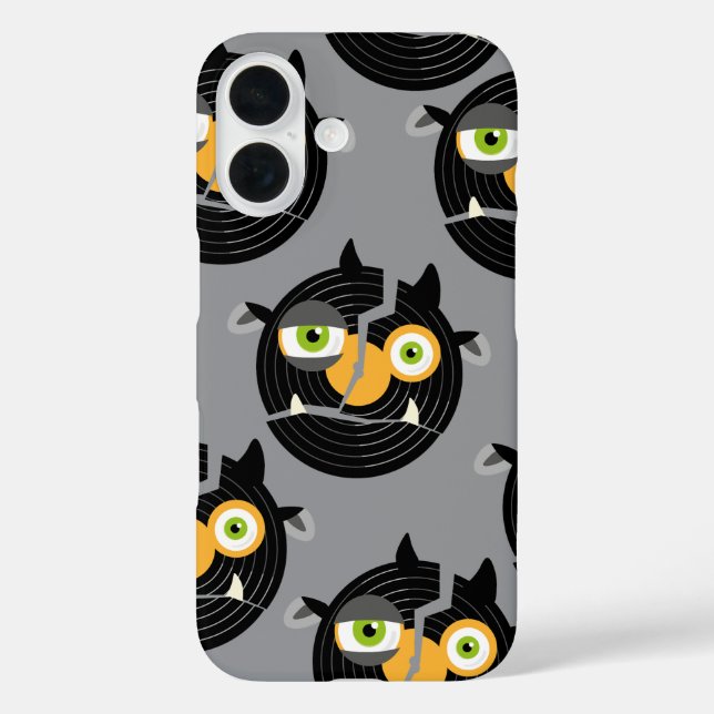 Funda iPhone 16 troll de disco rayado (Reverso )