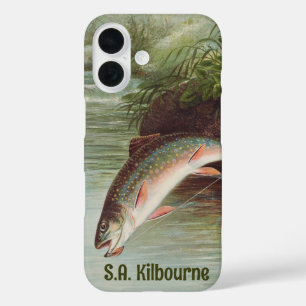 Funda iPhone 16 Trucha de arroyo saltando de S.A. Kilbourne Vintag
