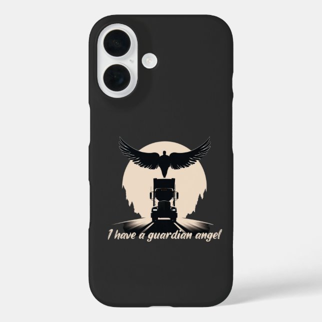 Funda iPhone 16 Truck Guardian Angel Protection Faith Road Journey (Reverso )