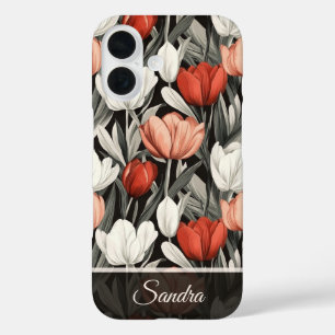 Funda iPhone 16 Tulipán Personalizado para Fiesta de Cumpleaños Ed