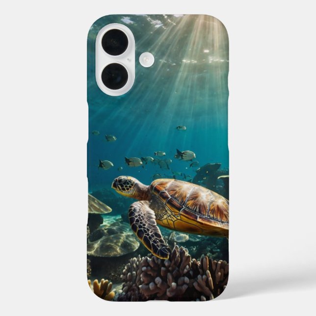 Funda iPhone 16 Turtle Swim (Reverso )