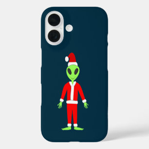 Funda iPhone 16 UFO Ho Ho Padre Navidad alienígena