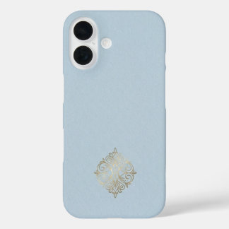 Funda iPhone 16 Ultra Premium Polvo Azul y Oro Bruñido Minimalista